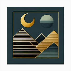 Moon And Mountains 4 Canvas Print