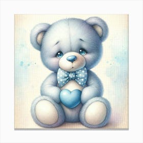 Blue Teddy Bear Canvas Print