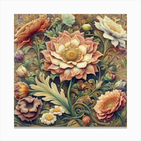 Russian Flower Painting Canvas Print