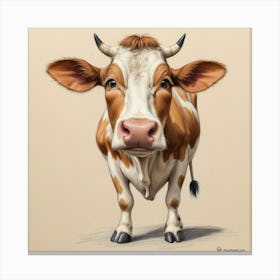 Cow Portrait 18 Canvas Print