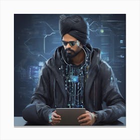 Indian AI Coder 2 Canvas Print