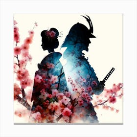 Japan Traditional Geisha Illustration By Ad 132 Canvas Print