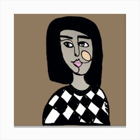 Checkered Woman Canvas Print