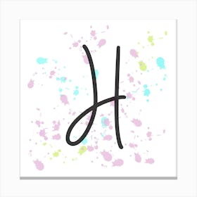 Name Initials Name Initials Letter H Canvas Print