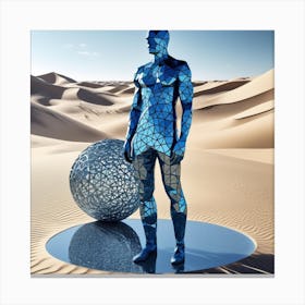 Blue Man In The Desert 14 Canvas Print