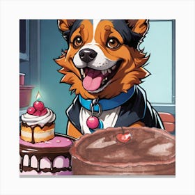 cute smily with cake Canvas Print