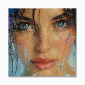 Portrait Of A Woman With Blue Eyes 1 Canvas Print