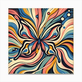 Colourful Block Print Butterfly Abstract III Canvas Print