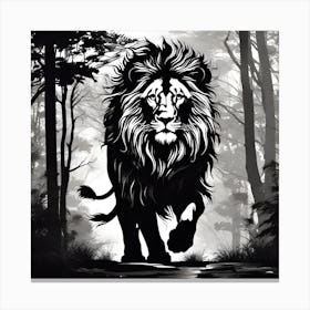 Lion In The Forest 15 Canvas Print