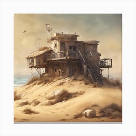 House In The Sand Canvas Print