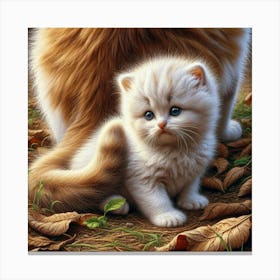 Cat And A Kitten 1 Canvas Print