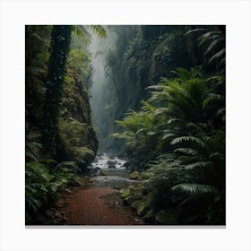 Ferns In The Rainforest Canvas Print