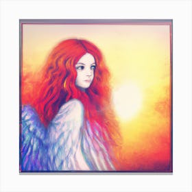 Ginger angel and a Sunrise Canvas Print