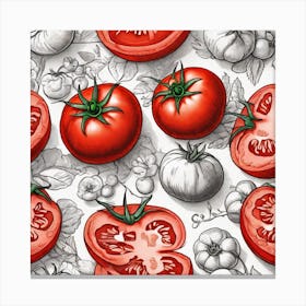 Tomato Seamless Pattern 2 Canvas Print