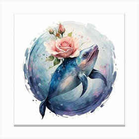 A wonderful fish with a rose beside it Canvas Print