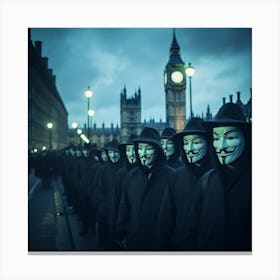 Anonymous Protesters Canvas Print