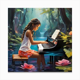 Piano In The Forest   Canvas Print