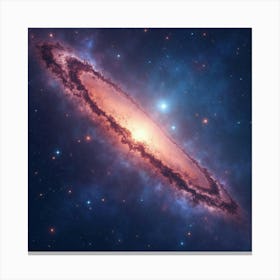 Starry Watercolor Nebula With Swirling Cosmic Patterns 1 Canvas Print