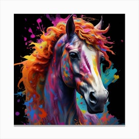 The colourful horse represents a powerful symbol of freedom, strength, and vitality. Canvas Print