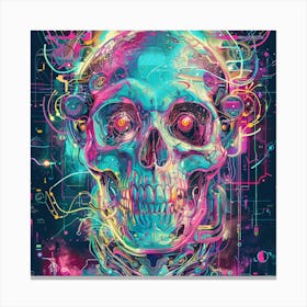 Skull Psychedelic 2 Canvas Print