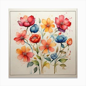 Watercolor Flowers Canvas Print