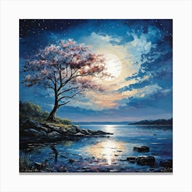 Moonlight Tree Canvas Print