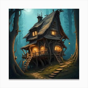 Cottage in the Woods Canvas Print