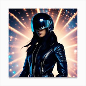 Woman In A Helmet Canvas Print