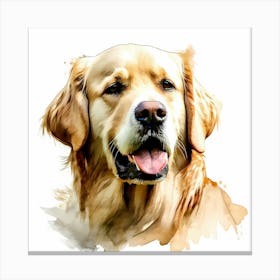 Golden Retriever Watercolor Painting Canvas Print