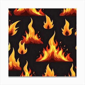 Seamless Pattern Of Fire 2 Canvas Print