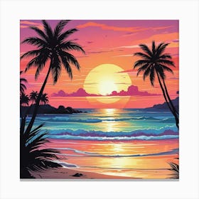 Ocean Sunset Art Prints (1) Canvas Print