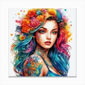 Tattooed Girl Canvas Print