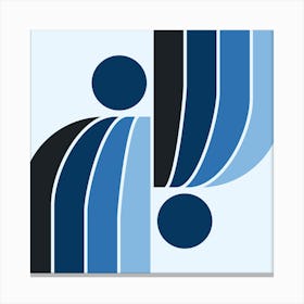 Arch Midcentury Modern Abstract Pattern Vxv In Navy Blue Vibes 02 Canvas Print
