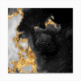 100 Nebulas in Space with Stars Abstract in Black and Gold n.086 Canvas Print
