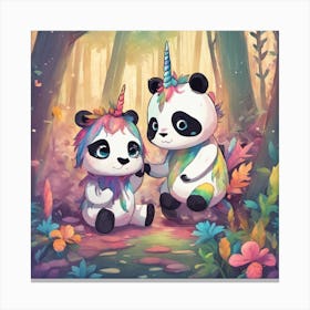 Unicorn Panda 1 Canvas Print