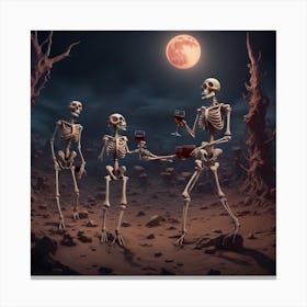 Skeletons With party Canvas Print