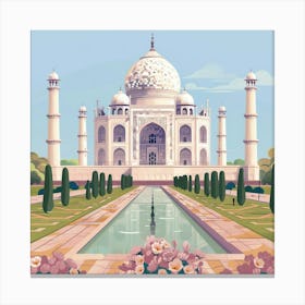 A Taj Mahal In Agra Lofi Illustration 1719953472 4 Canvas Print