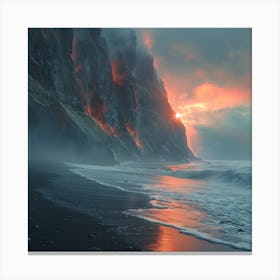 Sunset In Iceland Canvas Print