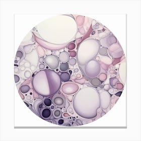 Light Purple White Light Gray Circle Art 2 Canvas Print