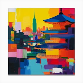 Abstract Travel Collection Kyoto Japan 4 Canvas Print