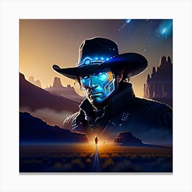 Cowboy In The Desert Canvas Print