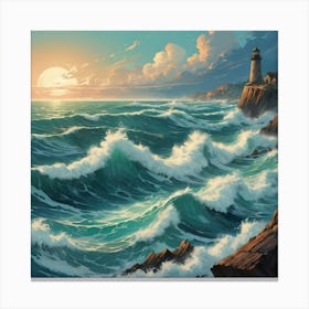 Illustrative Albedo Restless Sea Art 3 Canvas Print