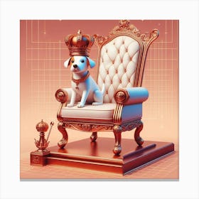 Dog On A Throne Canvas Print