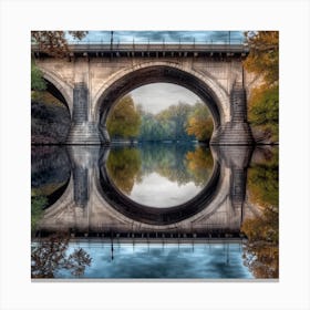 Bridge Reflected In Water Canvas Print