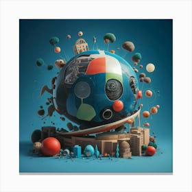 3d Rendering Of A Globe Canvas Print