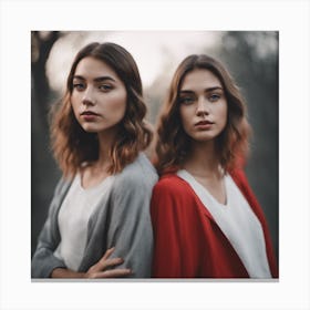 Two Women In The Woods Canvas Print