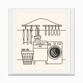 Laundry Day Line Art Print(2) Canvas Print