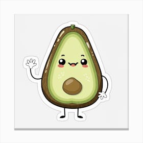 Avocado - Kawaii 1 Canvas Print