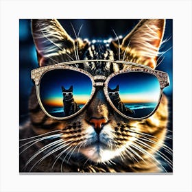 Cat With Sunglasses Canvas Print