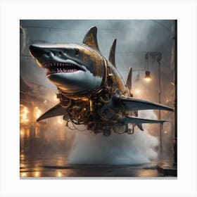 Steampunk Shark Canvas Print